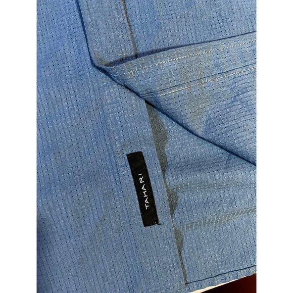 Tahari Blue Button Down Short Sleeve Slim Fit XL - Picture 7 of 10